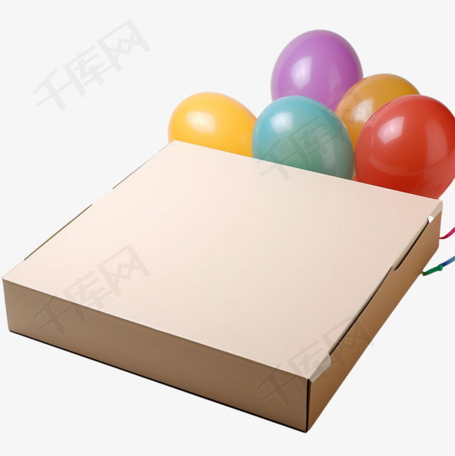 纸盒气球元素立体免抠图案