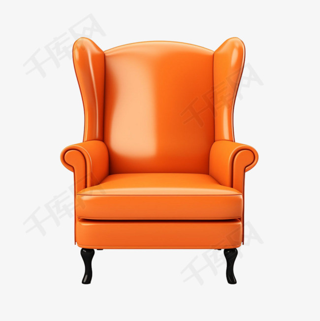 皮质沙发椅元素立体免抠图案