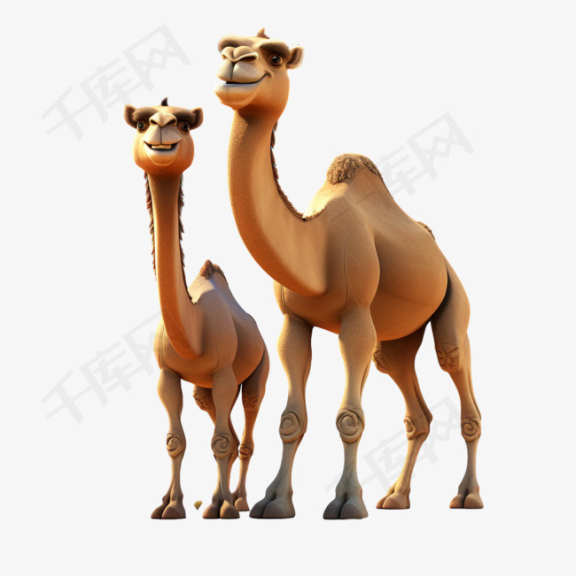 沙漠骆驼元素立体免抠图案