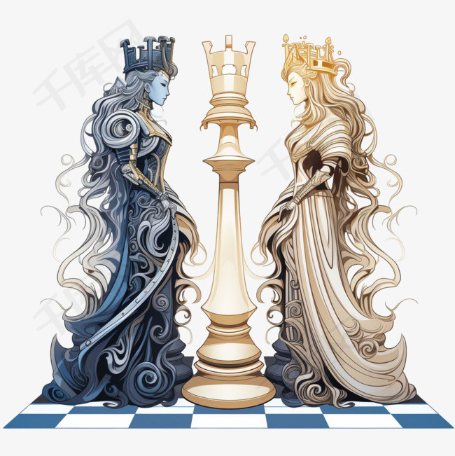 拟人国际象棋元素立体免抠图案