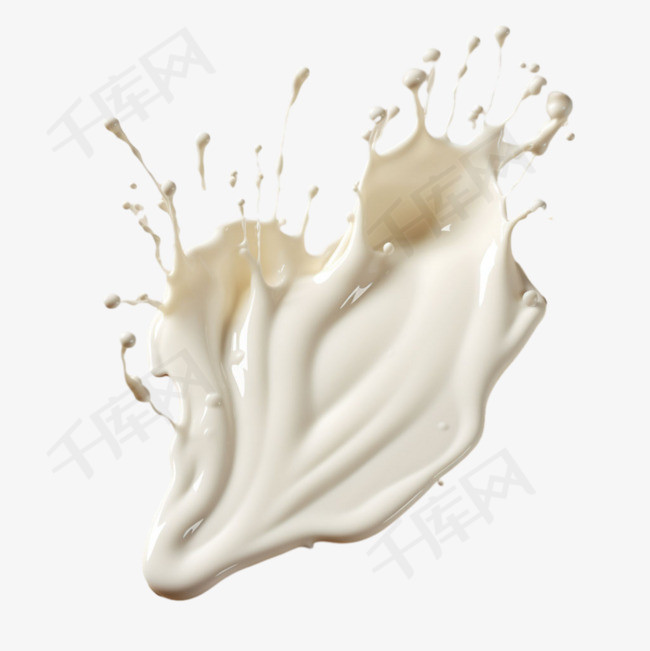 牛奶色液体元素立体免抠图案