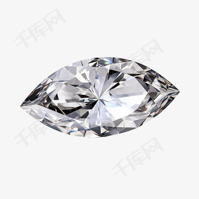 耀眼钻石元素立体免抠图案