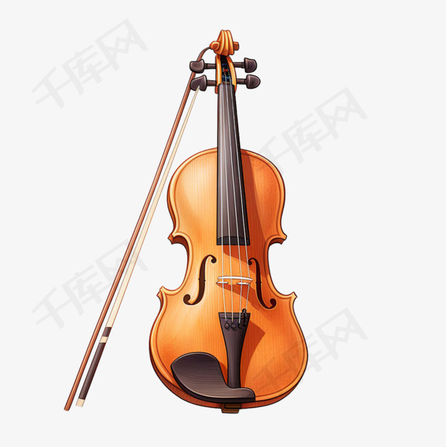 乐器小提琴元素立体免抠图案