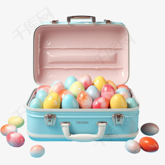 行李箱球体元素立体免抠图案