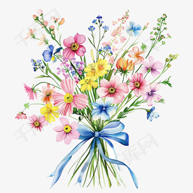 春天花朵插画免抠手绘元素