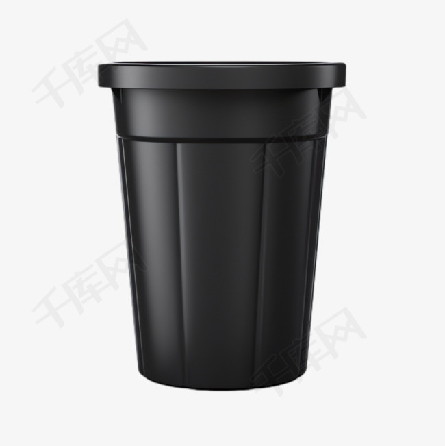 黑色垃圾桶元素立体免抠图案