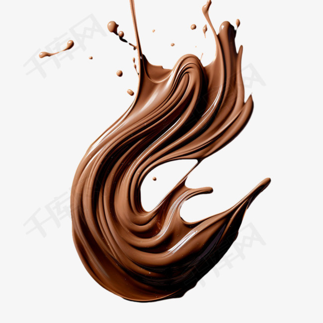 棕色巧克力元素立体免抠图案