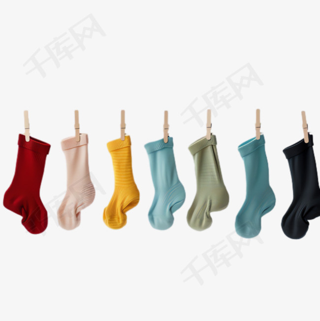 袜子彩色元素立体免抠图案