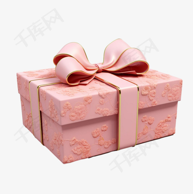 礼盒粉色元素立体免抠图案