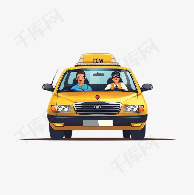 出租车驾驶元素立体免抠图案
