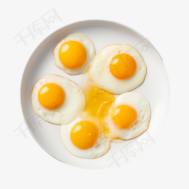 鸡蛋碟子元素立体免抠图案