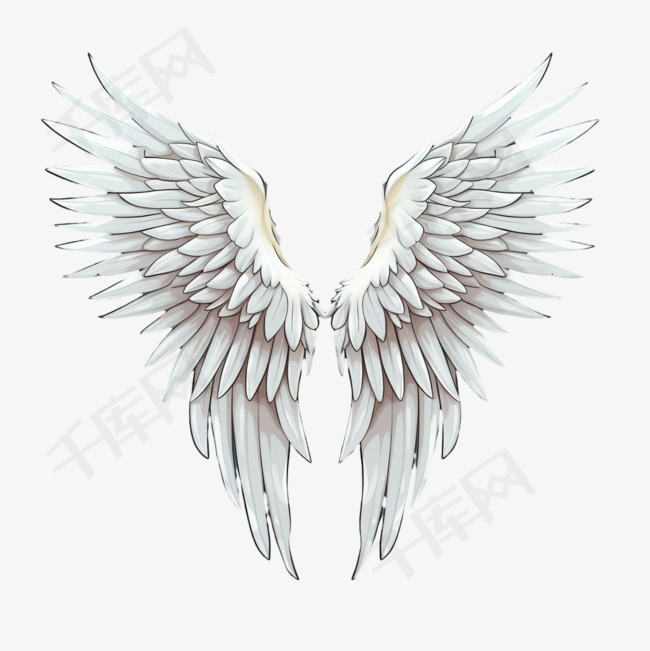 天使翅膀元素立体免抠图案