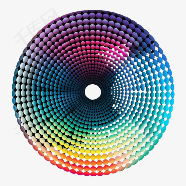 光圈彩色元素立体免抠图案
