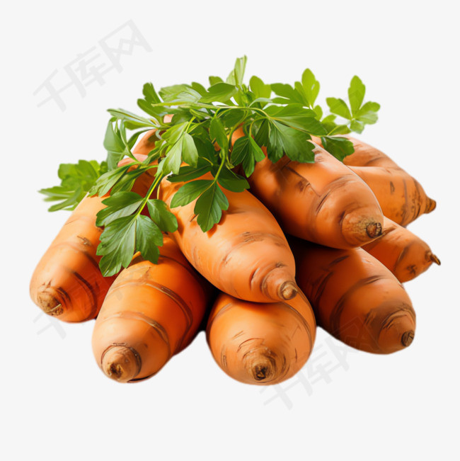 胡萝卜蔬菜元素立体免抠图案