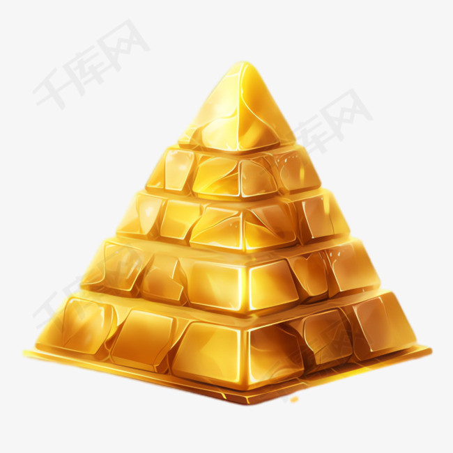 黄金金字塔元素立体免抠图案