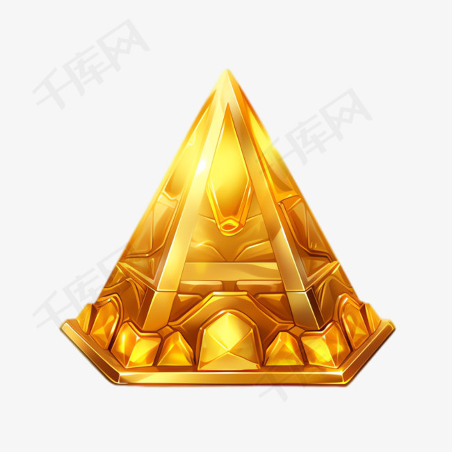 黄金金字塔元素立体免抠图案