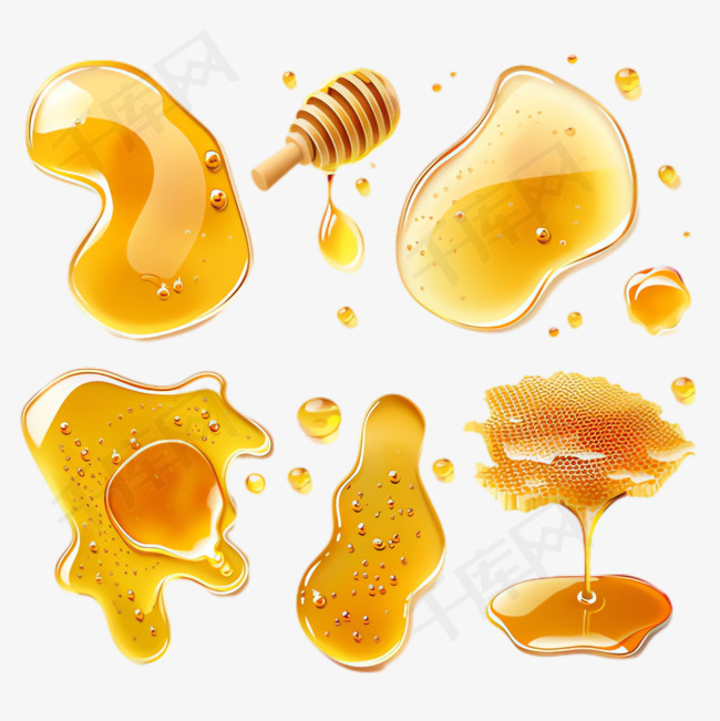 蜂蜜蜂蜜棒元素立体免抠图案