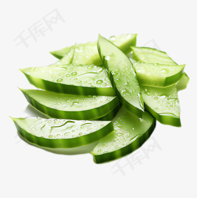 绿色芦荟胶元素立体免抠图案