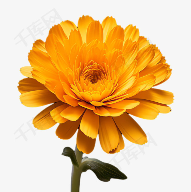 黄色菊花元素免抠图案立体
