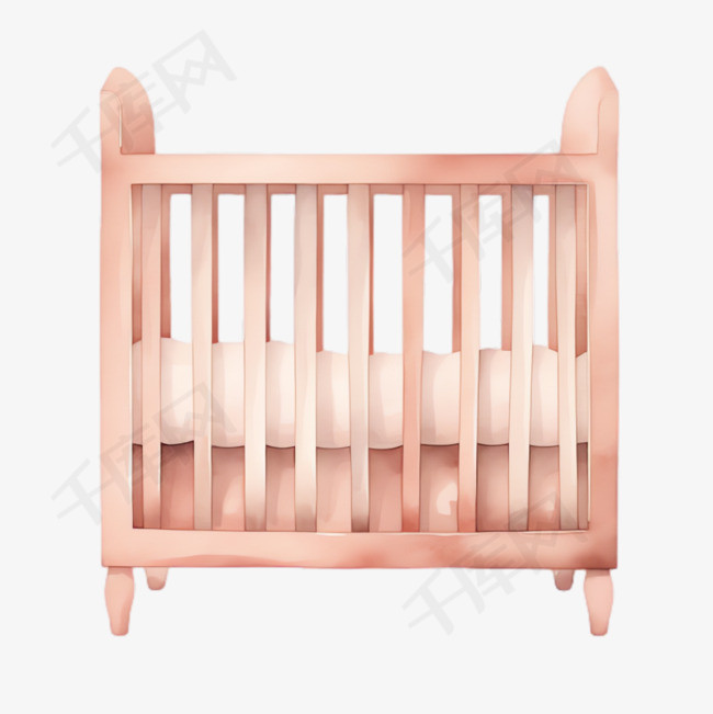 木制婴儿床元素立体免抠图案