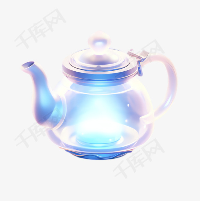 透明茶壶元素立体免抠图案
