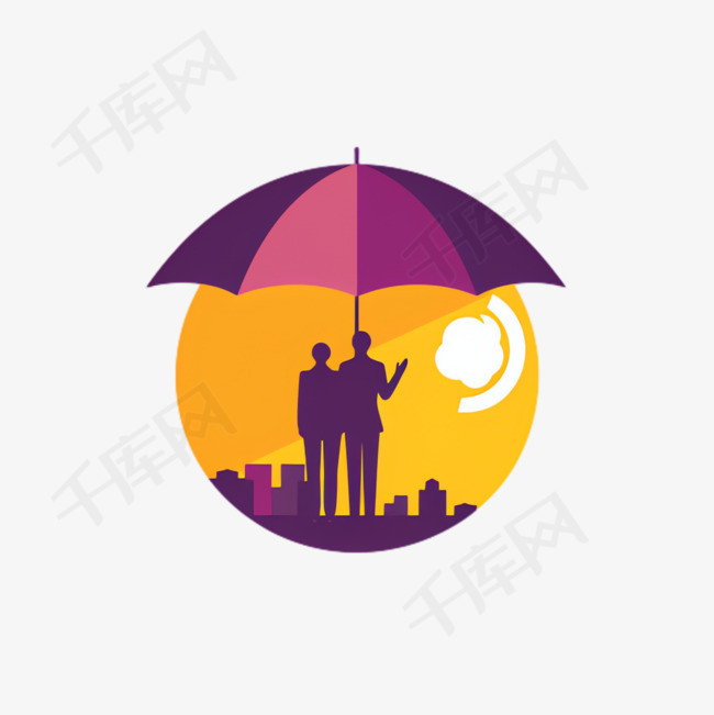 雨伞个人元素立体免抠图案