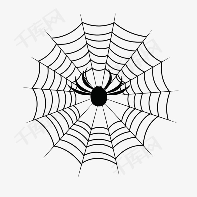 蜘蛛网蜘蛛元素立体免抠图案
