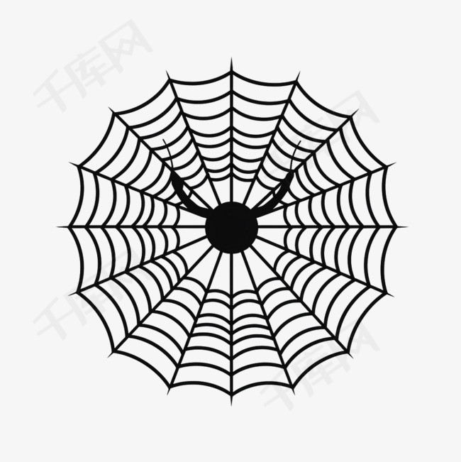 蜘蛛网蜘蛛元素立体免抠图案