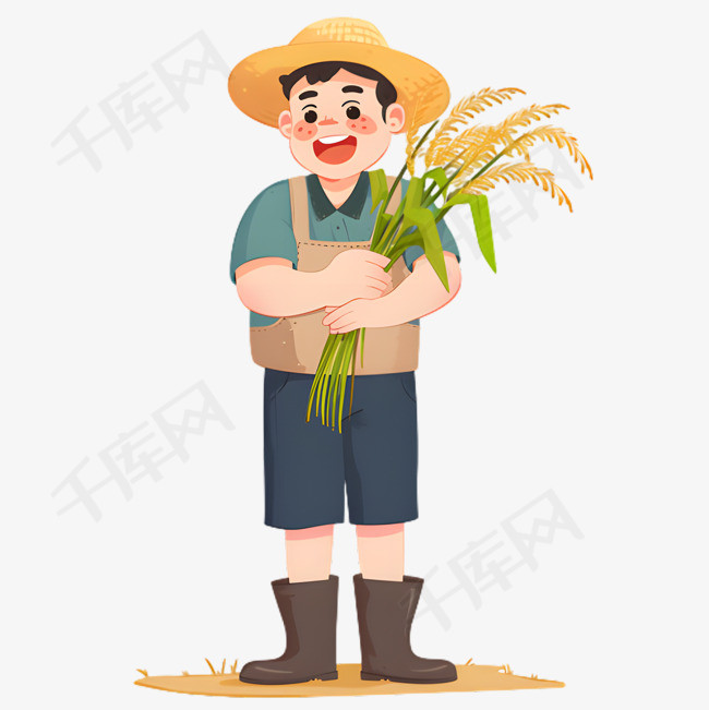 劳动节卡通手绘风职业人物农民1