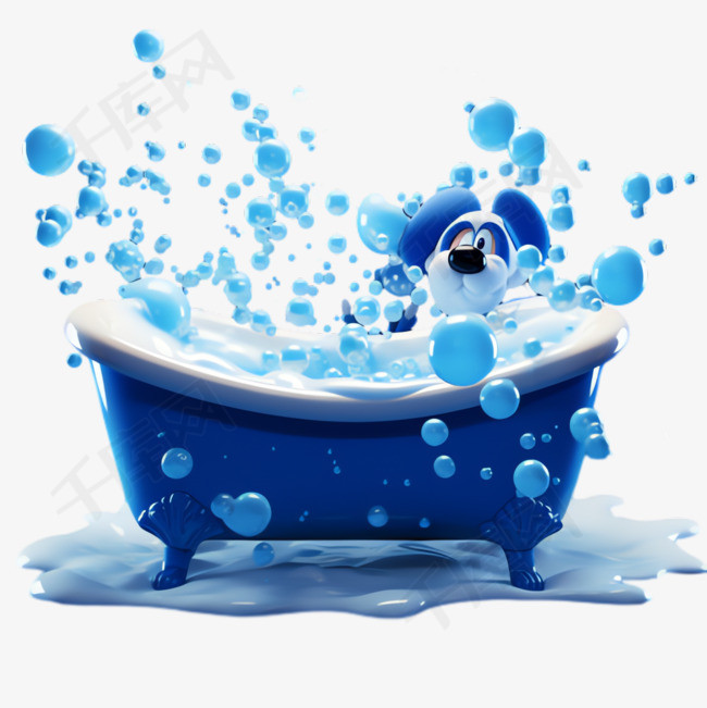 浴缸水珠元素立体免抠图案