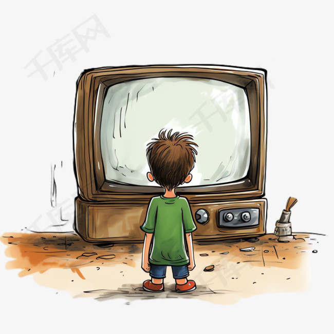 复古电视机元素立体免抠图案
