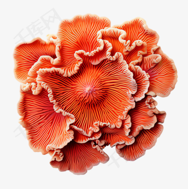 珊瑚花朵元素立体免抠图案