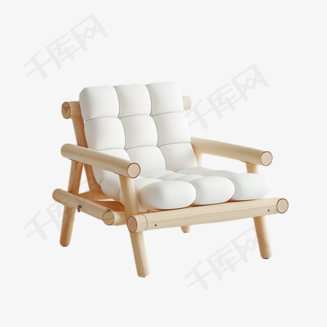 软垫靠椅元素立体免抠图案