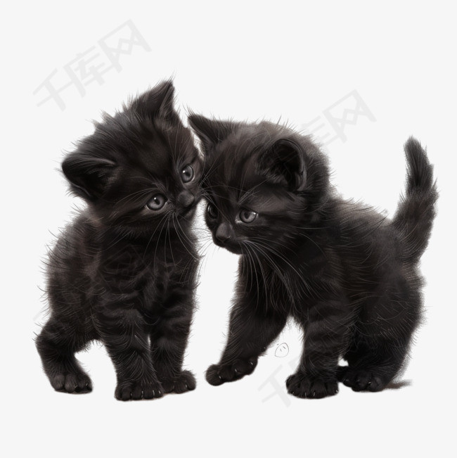 黑猫宠物元素立体免抠图案