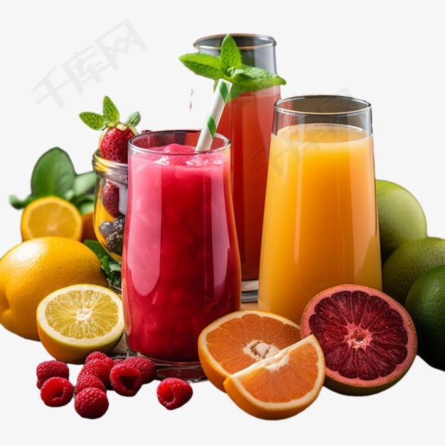 果汁饮料元素立体免抠图案
