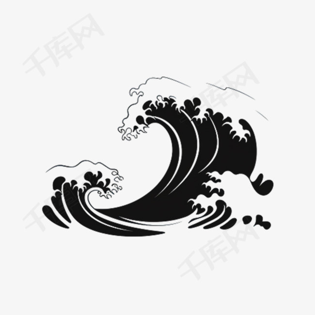 海洋浪花元素立体免抠图案