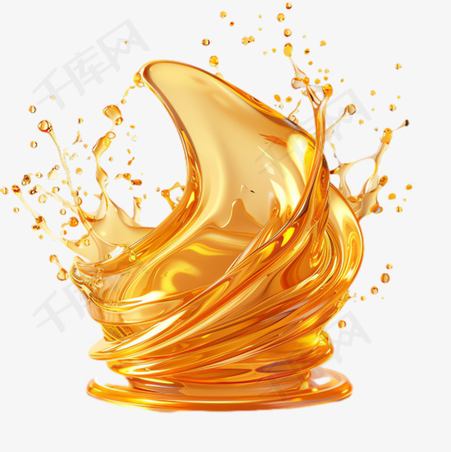 金色食用油元素立体免抠图案