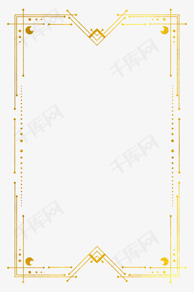 塔罗牌金箔鎏金花纹月亮边框图片