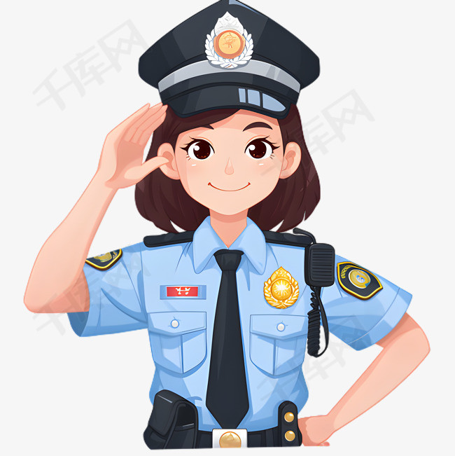 卡通手绘警察交警PNG素材图片免费下载-千库网