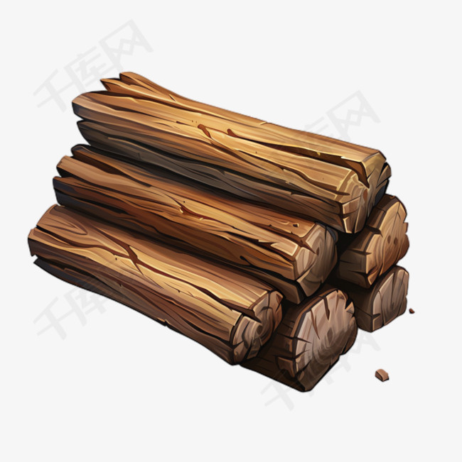 木制木材元素立体免抠图案