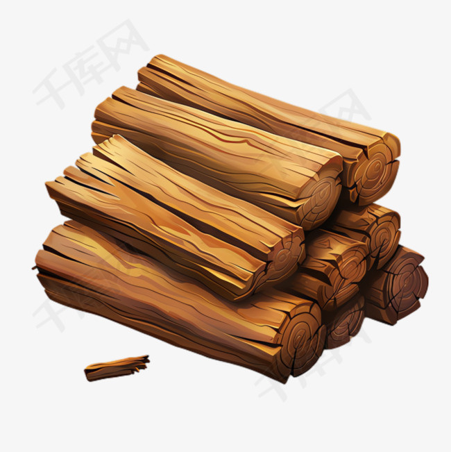 木制木材元素立体免抠图案