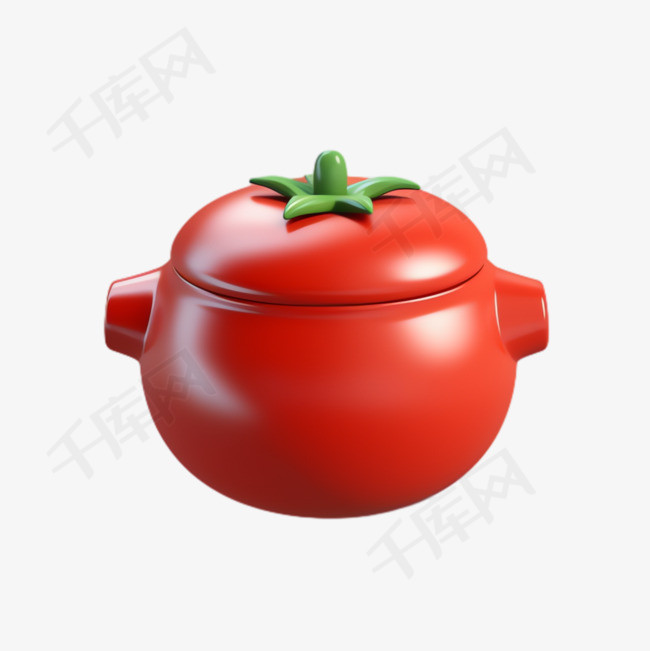 砂锅番茄元素立体免抠图案
