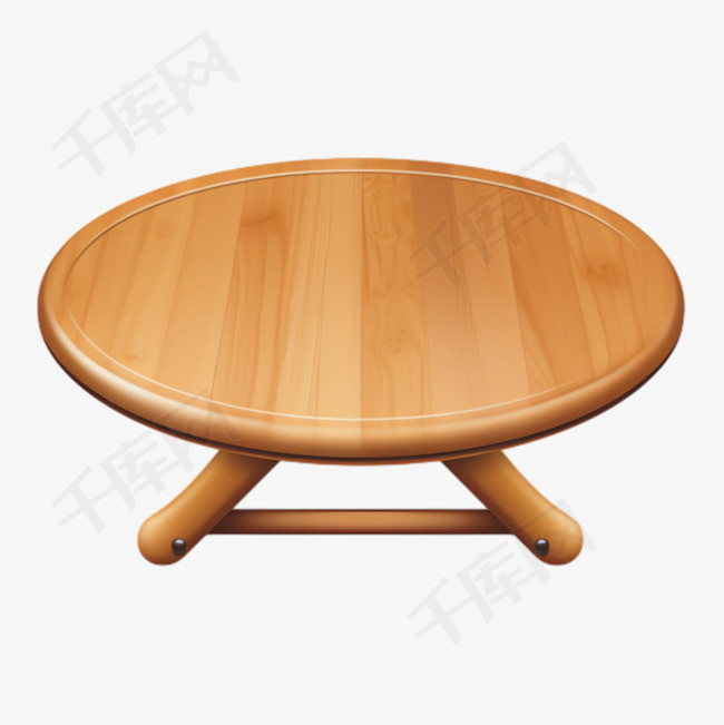 圆桌木头元素立体免抠图案