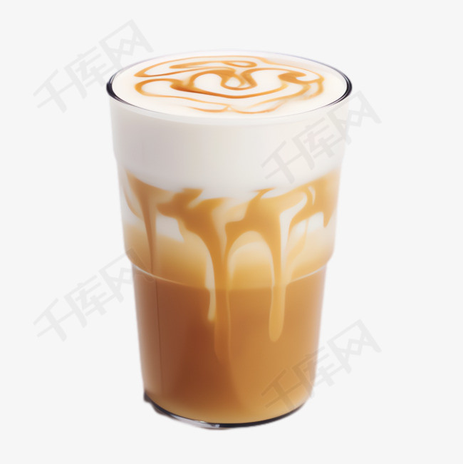 牛奶咖啡元素立体免抠图案