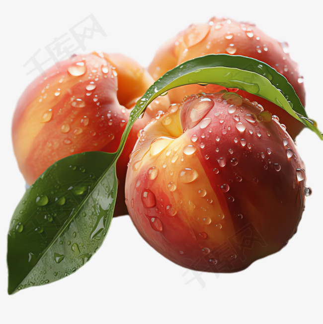 桃子水果元素立体免抠图案