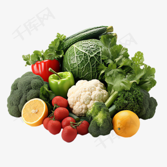 水果蔬菜元素立体免抠图案
