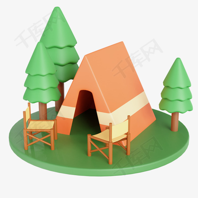 3D立体露营帐篷图片