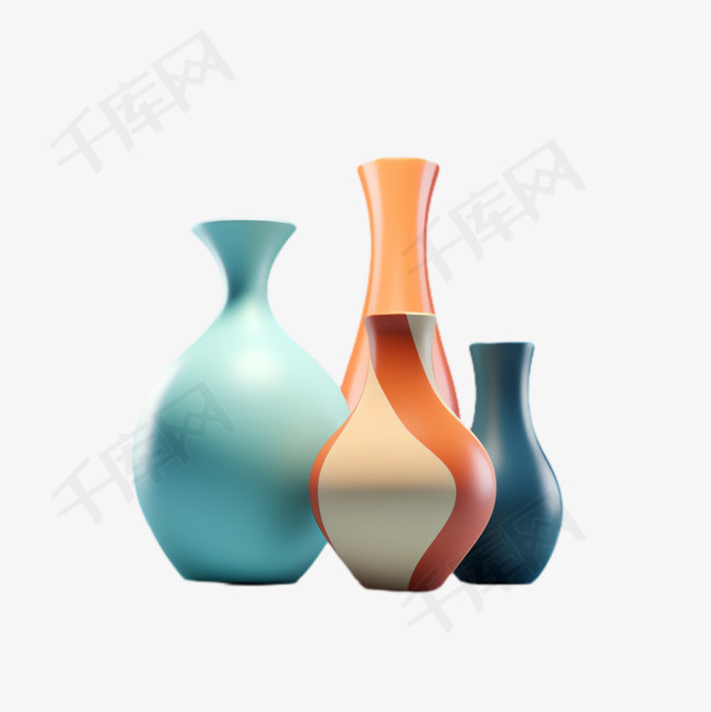 陶瓷花瓶元素立体免抠图案