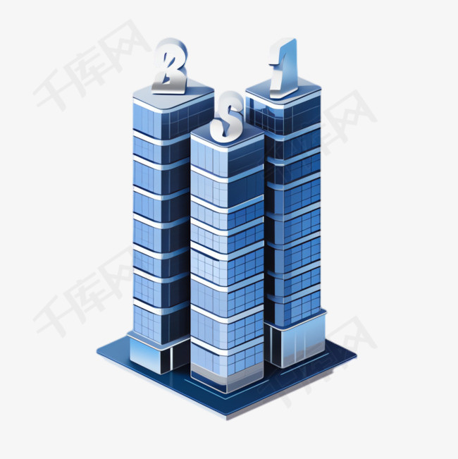 高楼模型元素立体免抠图案