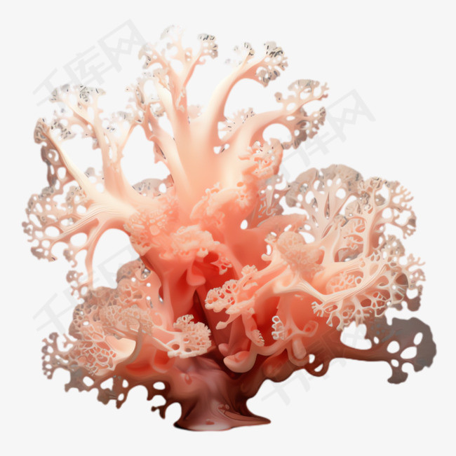 珊瑚海洋元素立体免抠图案